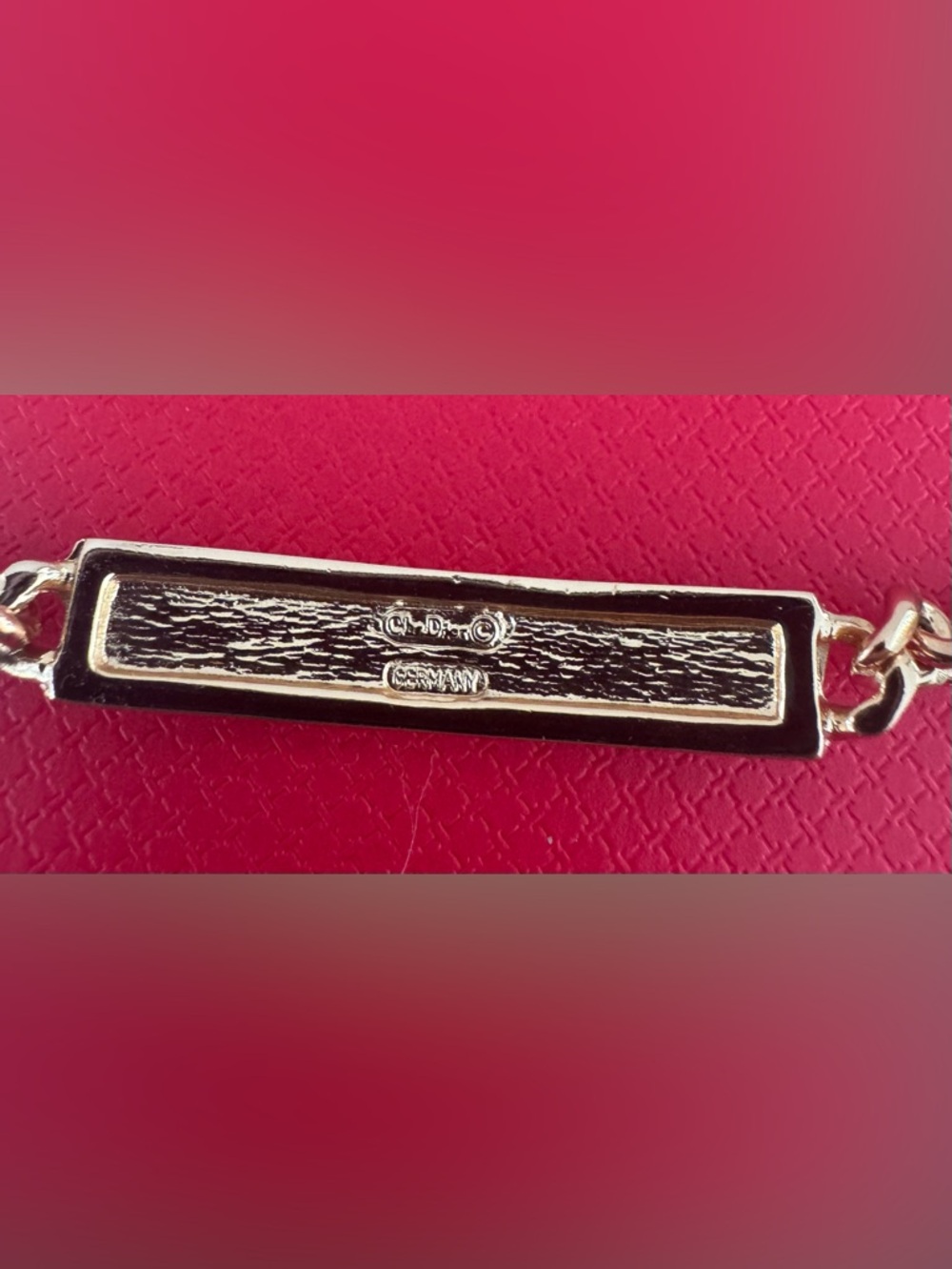 CHRISTIAN DIOR Vintage CD ID Bracelet Gold Tone 7” Germany Giftable Box - Picture 4 of 8